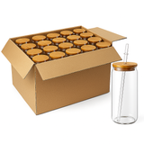 16oz Clear DOUBLE WALL Snow Globe Clear Glass Sublimation Blank Tumbler