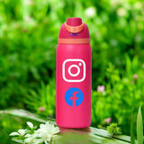 32oz Insulated Stainless Steel Water Bottle with Straw & Spout – Push-Button Lid with Lock For Engraving, UV DTF, HTV, Non Sublimation