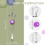 Spiral Tail Wind Chime Hanging Charm With Gazing Ball and Crystal 5.3"