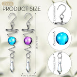 Spiral Tail Wind Chime Hanging Charm With Gazing Ball and Crystal 5.3"