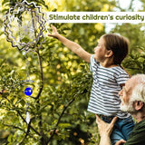 Spiral Tail Wind Chime Hanging Charm With Gazing Ball and Crystal 5.3"