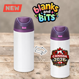 16oz Sublimation Stainless Steel Water Bottle – Straw & Spout Lid | Double Wall Insulated | Custom Print Blank Tumbler