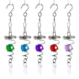 Spiral Tail Wind Chime Hanging Charm With Gazing Ball and Crystal 5.3"