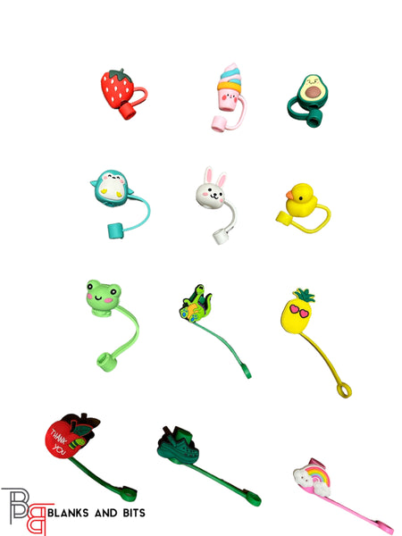 Silicone Straw Toppers Pack of 5