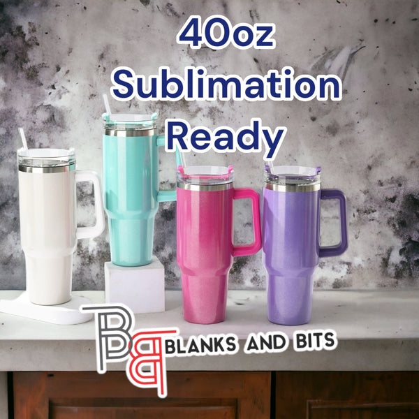 40oz Mega Sublimation Blank Stainless Steel Travel Tumbler with Handle
