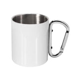 10 oz. Sublimation White Stainless Steel Carabiner Camping Mug