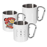 10 oz. Sublimation White Stainless Steel Carabiner Camping Mug