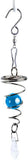 Spiral Tail Wind Chime Hanging Charm With Gazing Ball and Crystal 5.3"