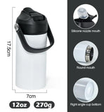 12oz Kids Water Bottle Tumbler With Strap Handle