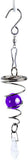 Spiral Tail Wind Chime Hanging Charm With Gazing Ball and Crystal 5.3"