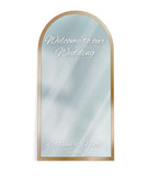 Gold Arched Full-Length Mirror 71" × 26" (For Rent)