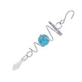 Spiral Tail Wind Chime Hanging Charm With Gazing Ball and Crystal 5.3"