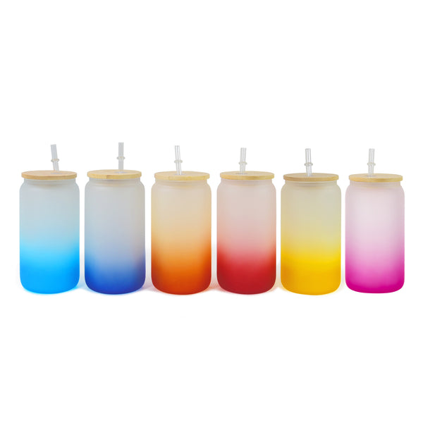 Sublimation Frosted Glass Can Gradient Blank