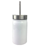 Sublimation Mason Jar tumbler 17 oz with metal straw