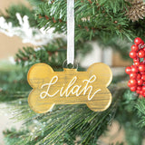 Acrylic  Clear Dog Bone Ornament 3" Pack of 10