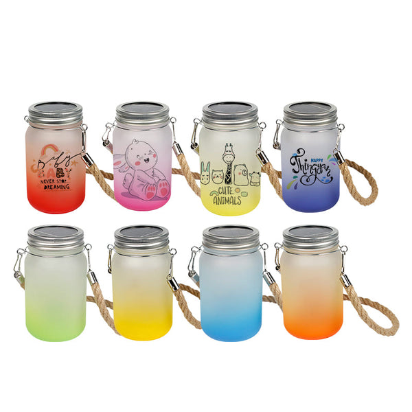 Sublimation Solar-Powered LED Colored Mason Jar Lights Lantern