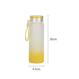Gradient Frosted Sublimation Glass Water Bottles 17oz