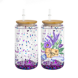 16oz Clear DOUBLE WALL Snow Globe Clear Glass Sublimation Blank Tumbler