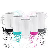 Straight Sublimation 14oz Coffee Mugs with Bluetooth Speaker Bottom