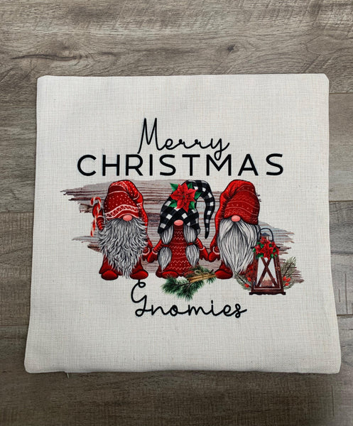 Linen Pillow Cover 18"x18" Gnomies