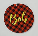 Acrylic Round Plaid 2.5" Pack of 10