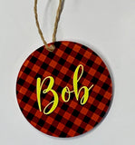 Acrylic Round Plaid 2.5" Pack of 10