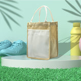 Dhyana Collection Sublimation Pocket Jute Tote Shopping Bag Small