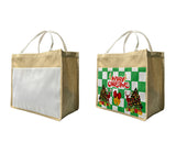 Dhyana Collection Sublimation Pocket Jute Tote Shopping Bag Large