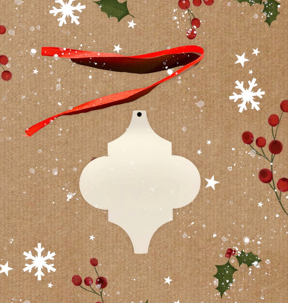 Christmas Ornament Arabesque Sublimation Blank MDF Ornament Pack of 10