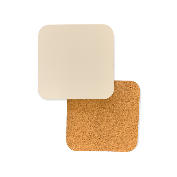 Coaster Sublimation Hardwood W/Cork Bottom Square 4"x4" Pack of 10