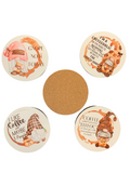 Coaster Sublimation Hardwood W/Cork Bottom Circle 4" Pack of 10