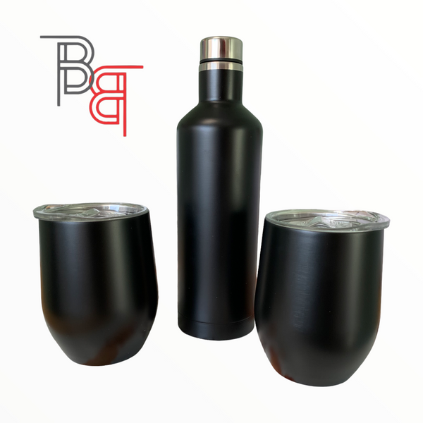 Bottle Tumbler 3 Pce Set Black (Not for Sublimation)
