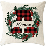 Custom Monogram Linen Pillow Cover 18"x18"