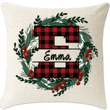 Custom Monogram Linen Pillow Cover 18"x18"