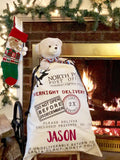 Santa Sack Canvas Cotton Drawstring Bag Large SS05