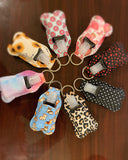 Pack of 10 - Neoprene Rectangular Hand Sanitizer Holder Keychain for Sublimation