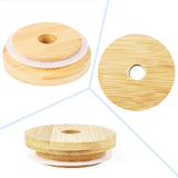 Sublimation 16oz Blank Bamboo Lid Glass Can Set of 4 with Glass Straws