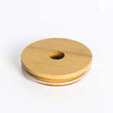 Sublimation 16oz Blank Bamboo Lid Glass Can Set of 4 with Glass Straws