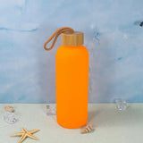 750ml Sublimation frosted Glass Water Bottles with Bamboo Lid
