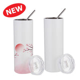 20oz Stainless Steel Straight Sublimation Tumbler With Screw Top Lid